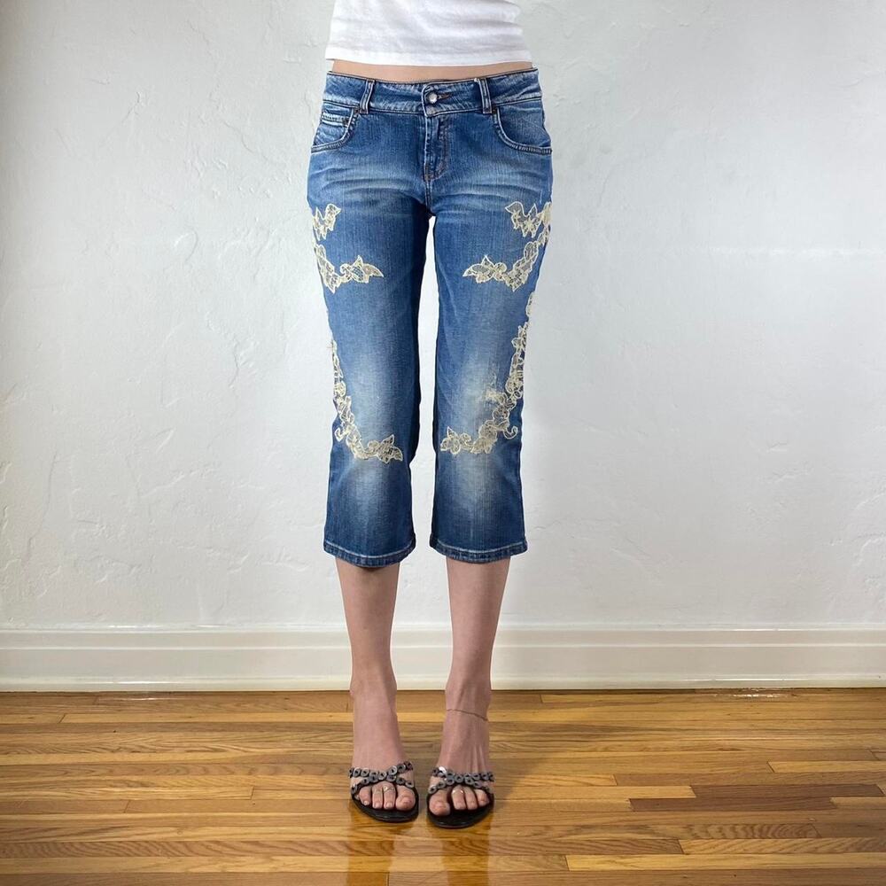 Valentino lacey capri jeans s